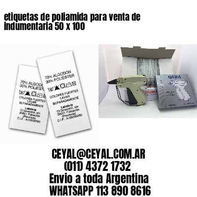 etiquetas de poliamida para venta de indumentaria 50 x 100