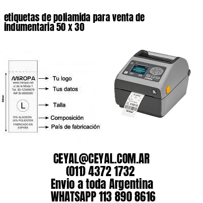 etiquetas de poliamida para venta de indumentaria 50 x 30