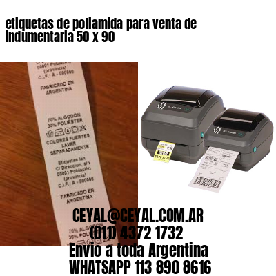 etiquetas de poliamida para venta de indumentaria 50 x 90