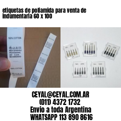 etiquetas de poliamida para venta de indumentaria 60 x 100