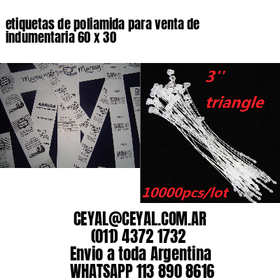 etiquetas de poliamida para venta de indumentaria 60 x 30