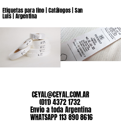 Etiquetas para lino | Catálogos | San Luis | Argentina