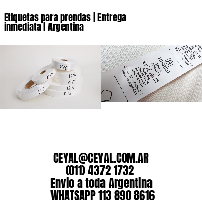 Etiquetas para prendas | Entrega inmediata | Argentina