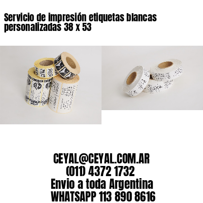 Servicio de impresión etiquetas blancas personalizadas 38 x 53