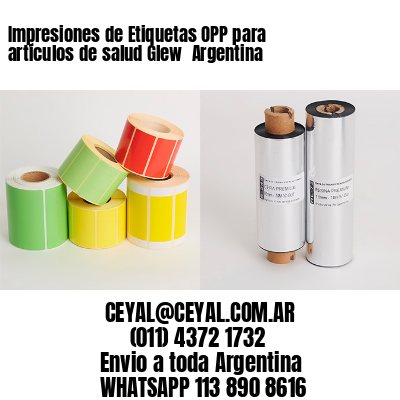 Impresiones de Etiquetas OPP para artículos de salud Glew  Argentina