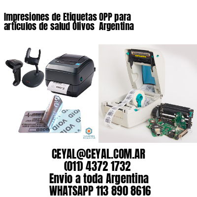 Impresiones de Etiquetas OPP para artículos de salud Olivos  Argentina