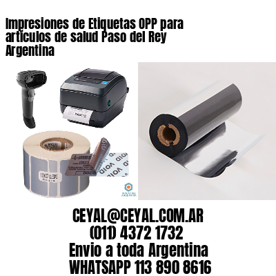Impresiones de Etiquetas OPP para artículos de salud Paso del Rey  Argentina