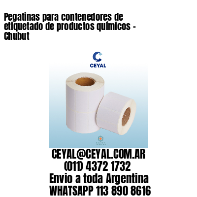 Pegatinas para contenedores de etiquetado de productos químicos - Chubut