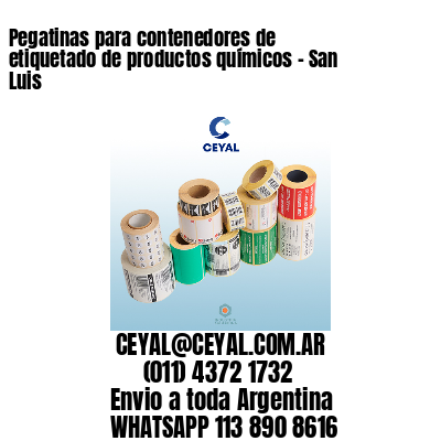 Pegatinas para contenedores de etiquetado de productos químicos - San Luis