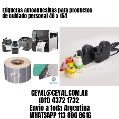 Etiquetas autoadhesivas para productos de cuidado personal 40 x 154
