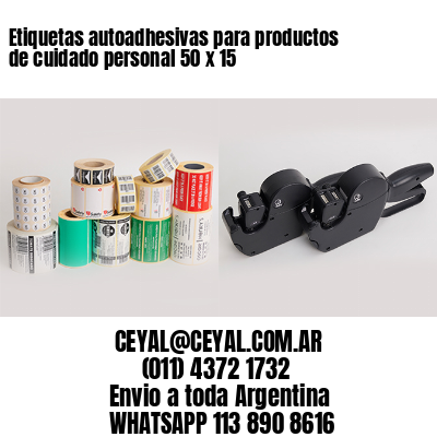 Etiquetas autoadhesivas para productos de cuidado personal 50 x 15