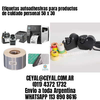Etiquetas autoadhesivas para productos de cuidado personal 50 x 30