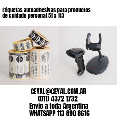 Etiquetas autoadhesivas para productos de cuidado personal 51 x 113
