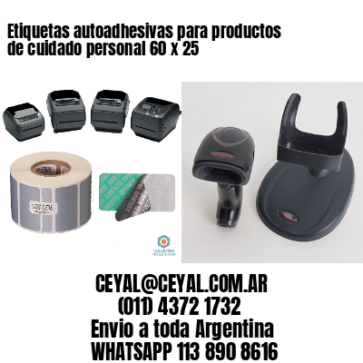 Etiquetas autoadhesivas para productos de cuidado personal 60 x 25