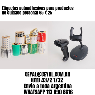 Etiquetas autoadhesivas para productos de cuidado personal 65 x 25