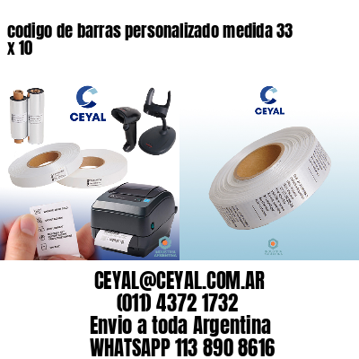 codigo de barras personalizado medida 33 x 10