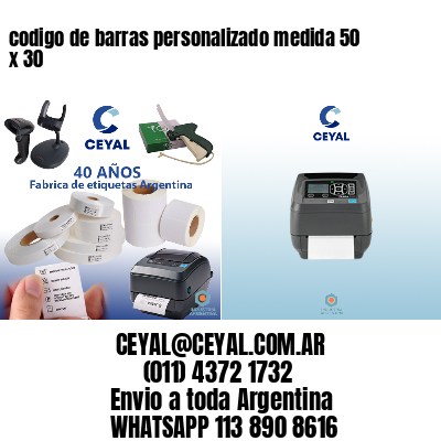 codigo de barras personalizado medida 50 x 30