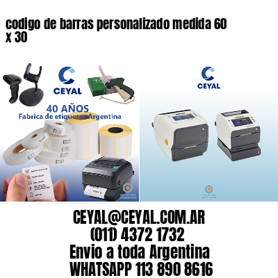 codigo de barras personalizado medida 60 x 30