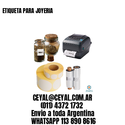 ETIQUETA PARA JOYERIA