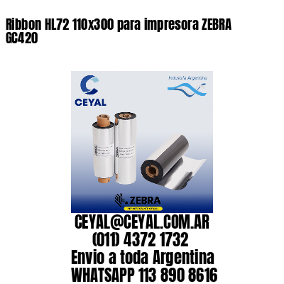 Ribbon HL72 110×300 para impresora ZEBRA GC420