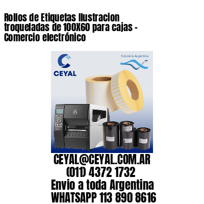 Rollos de Etiquetas Ilustracion troqueladas de 100X60 para cajas – Comercio electrónico
