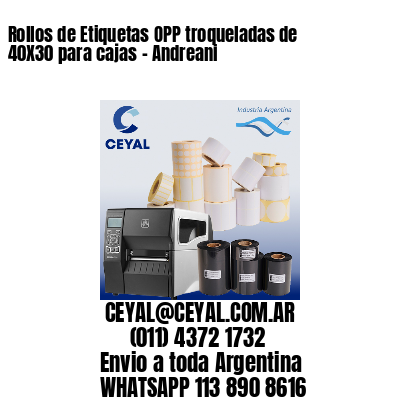 Rollos de Etiquetas OPP troqueladas de 40X30 para cajas – Andreani
