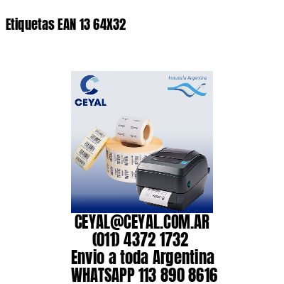 Etiquetas EAN 13 64X32