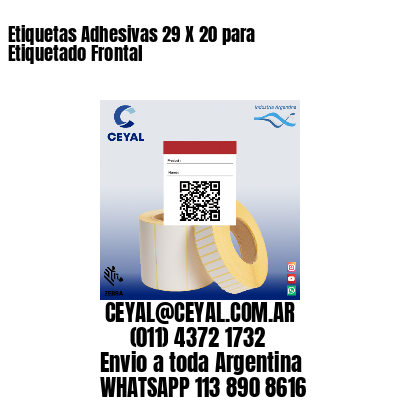 Etiquetas Adhesivas 29 X 20 para Etiquetado Frontal