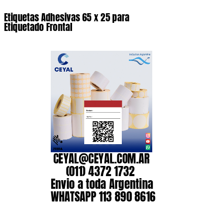 Etiquetas Adhesivas 65 x 25 para Etiquetado Frontal