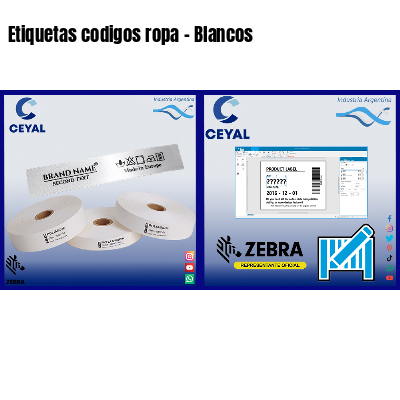 Etiquetas codigos ropa - Blancos 
