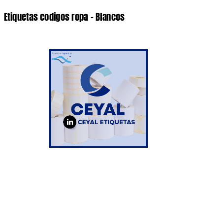 Etiquetas codigos ropa - Blancos 