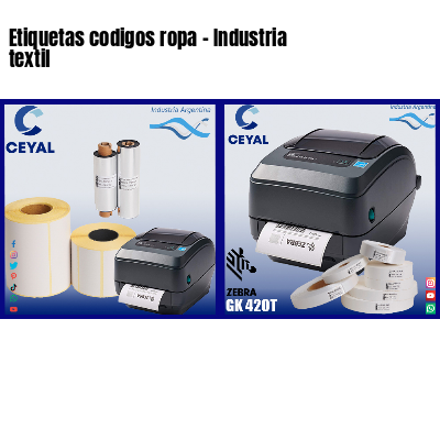Etiquetas codigos ropa - Industria textil 