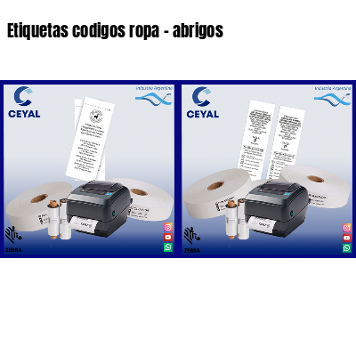 Etiquetas codigos ropa – abrigos