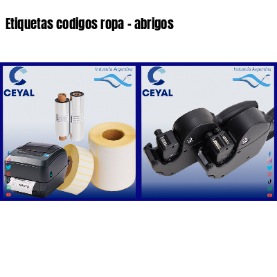 Etiquetas codigos ropa - abrigos 
