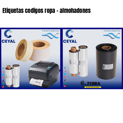 Etiquetas codigos ropa - almohadones 