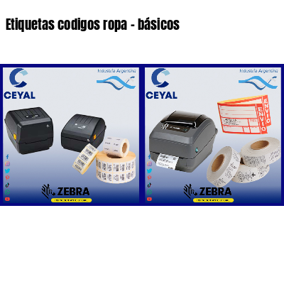 Etiquetas codigos ropa - básicos 