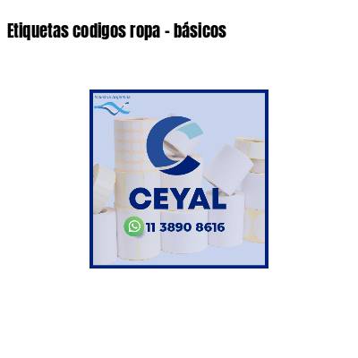 Etiquetas codigos ropa - básicos 