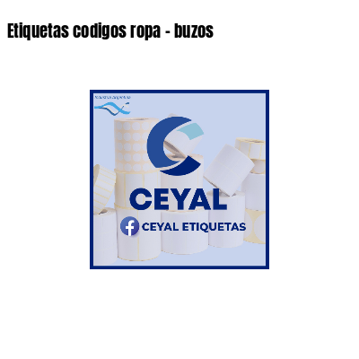 Etiquetas codigos ropa - buzos 