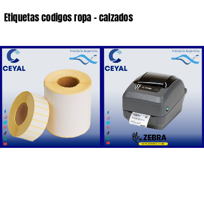 Etiquetas codigos ropa - calzados