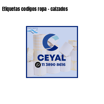 Etiquetas codigos ropa - calzados 