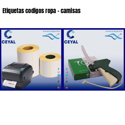 Etiquetas codigos ropa - camisas 