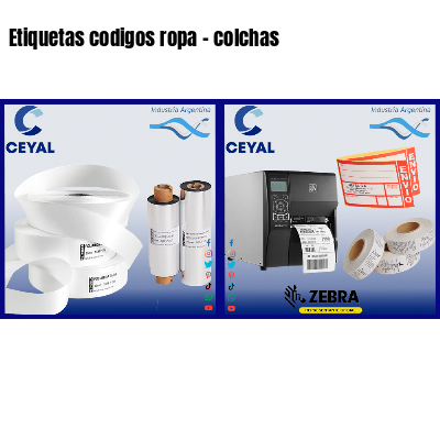 Etiquetas codigos ropa - colchas 