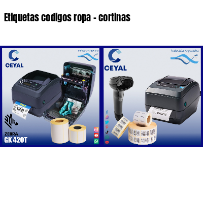 Etiquetas codigos ropa - cortinas 