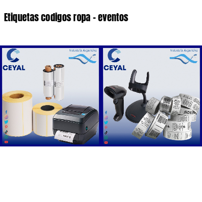 Etiquetas codigos ropa - eventos 