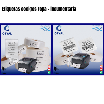 Etiquetas codigos ropa – indumentaria