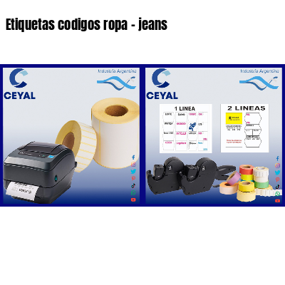 Etiquetas codigos ropa - jeans 