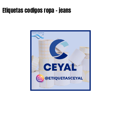 Etiquetas codigos ropa - jeans 