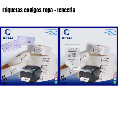 Etiquetas codigos ropa – lenceria