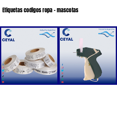Etiquetas codigos ropa - mascotas