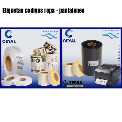 Etiquetas codigos ropa - pantalones 